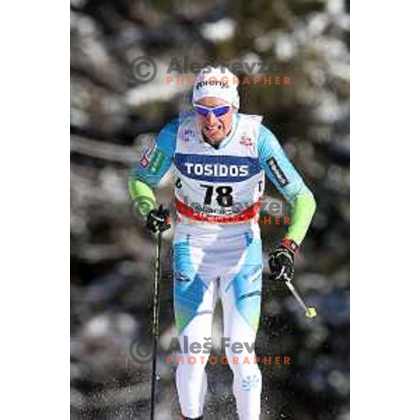 Erik Raduha (SLO) racing in qualifiaction of Men\'s 1.6 km Sprint Classic FIS Cross-Country World Cup in Planica, Slovenia on January 20, 2018