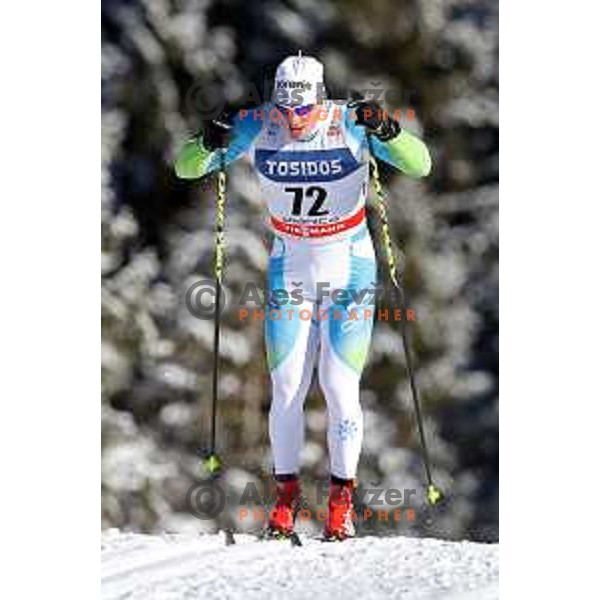 Andrej Jenko (SLO) racing in qualifiaction of Men\'s 1.6 km Sprint Classic FIS Cross-Country World Cup in Planica, Slovenia on January 20, 2018