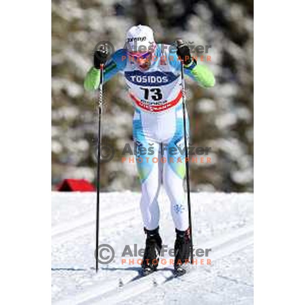 Benjamin Crv (SLO) racing in qualifiaction of Men\'s 1.6 km Sprint Classic FIS Cross-Country World Cup in Planica, Slovenia on January 20, 2018