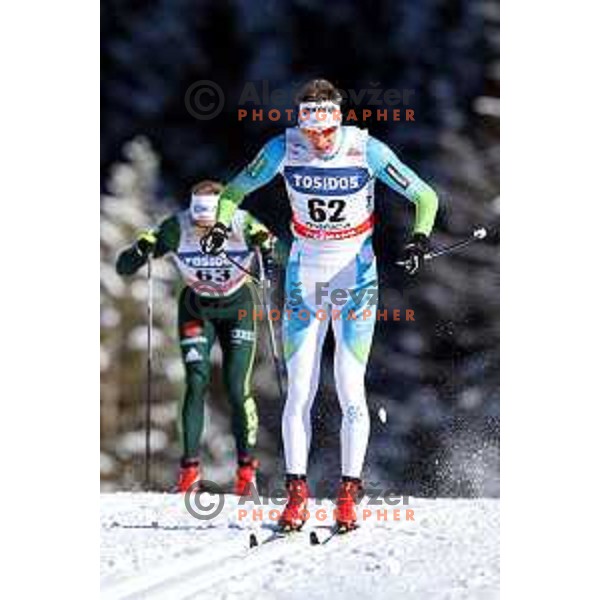 Luka Prosen (SLO) racing in qualifiaction of Men\'s 1.6 km Sprint Classic FIS Cross-Country World Cup in Planica, Slovenia on January 20, 2018