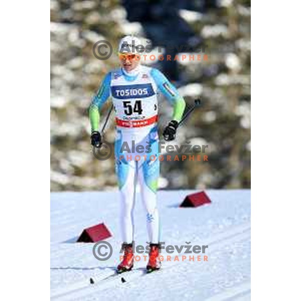 Miha Dolar (SLO) racing in qualifiaction of Men\'s 1.6 km Sprint Classic FIS Cross-Country World Cup in Planica, Slovenia on January 20, 2018