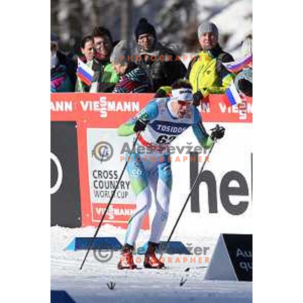 Luka Prosen (SLO) racing in qualifiaction of Men\'s 1.6 km Sprint Classic FIS Cross-Country World Cup in Planica, Slovenia on January 20, 2018