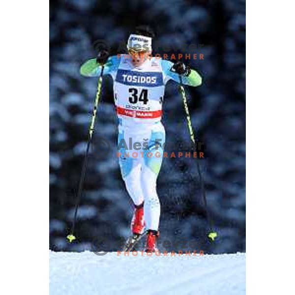 Miha Simenc (SLO) racing in qualifiaction of Men\'s 1.6 km Sprint Classic FIS Cross-Country World Cup in Planica, Slovenia on January 20, 2018