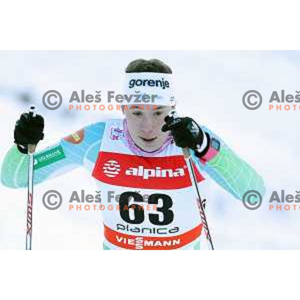 Nina Klemencic (SLO) racing in qualifiaction of Ladies 1.4 km Sprint Classic FIS Cross-Country World Cup in Planica, Slovenia on January 20, 2018
