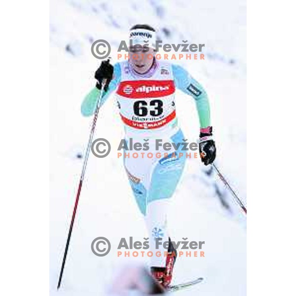 Nina Klemencic (SLO) racing in qualifiaction of Ladies 1.4 km Sprint Classic FIS Cross-Country World Cup in Planica, Slovenia on January 20, 2018