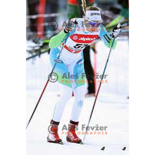 Anita Klemencic (SLO) racing in qualifiaction of Ladies 1.4 km Sprint Classic FIS Cross-Country World Cup in Planica, Slovenia on January 20, 2018