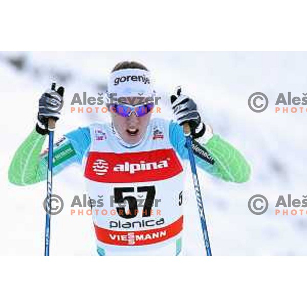 Anita Klemencic (SLO) racing in qualifiaction of Ladies 1.4 km Sprint Classic FIS Cross-Country World Cup in Planica, Slovenia on January 20, 2018