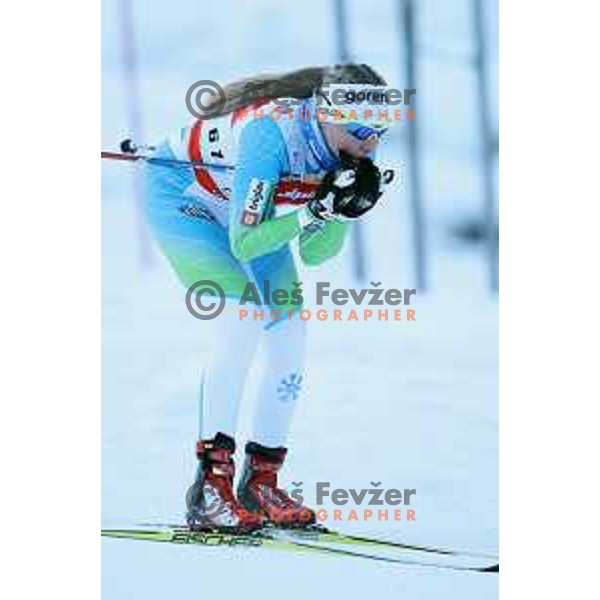 Anja Mandeljc (SLO) racing in qualifiaction of Ladies 1.4 km Sprint Classic FIS Cross-Country World Cup in Planica, Slovenia on January 20, 2018