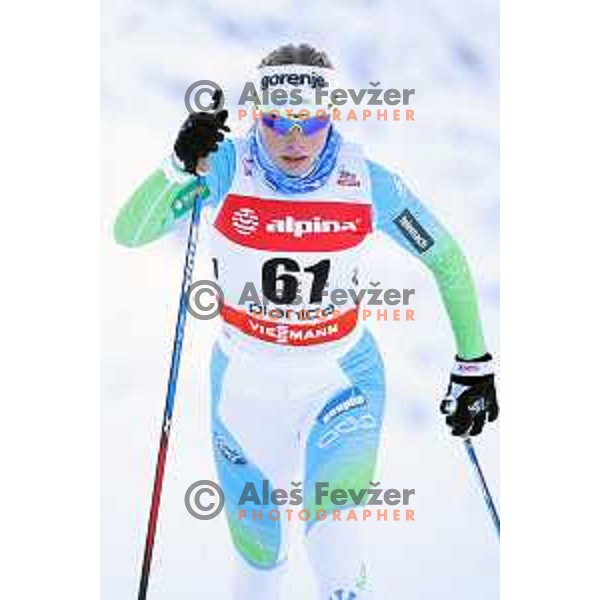 Anja Mandeljc (SLO) racing in qualifiaction of Ladies 1.4 km Sprint Classic FIS Cross-Country World Cup in Planica, Slovenia on January 20, 2018