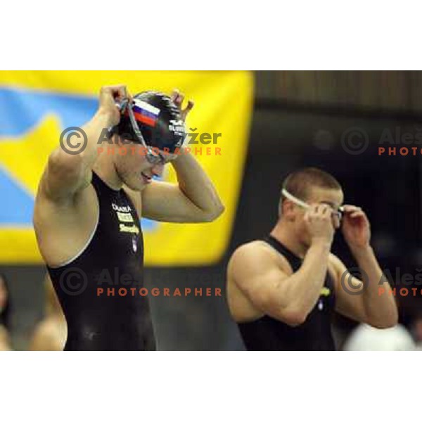 Markic (left) and Tahirovic at swimming competition Ilirija Challenge in Ljubljana, Slovenia 19.12.2007. Photo by Ales Fevzer 