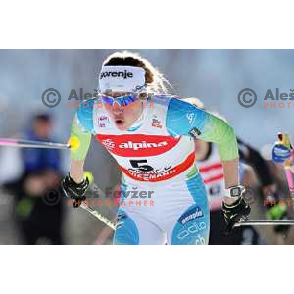 Anamarija Lampic (SLO) racing in quarter-final of Ladies 1.4 km Sprint Classic FIS Cross-Country World Cup in Planica, Slovenia on January 20, 2018