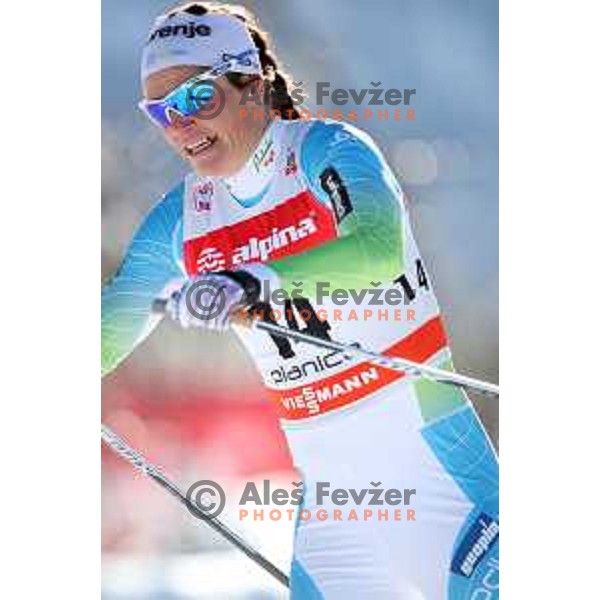 Katja Visnar (SLO) racing in quarter-final of Ladies 1.4 km Sprint Classic FIS Cross-Country World Cup in Planica, Slovenia on January 20, 2018