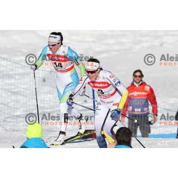 Katja Visnar (SLO) racing in quarter-final of Ladies 1.4 km Sprint Classic FIS Cross-Country World Cup in Planica, Slovenia on January 20, 2018