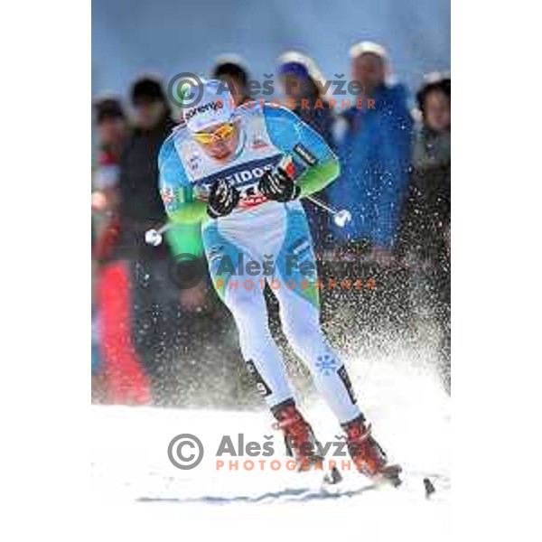 Janez Lampic(SLO) racing in quarter-final 1.6 km Sprint Classic FIS Cross-Country World Cup in Planica, Slovenia on January 20, 2018