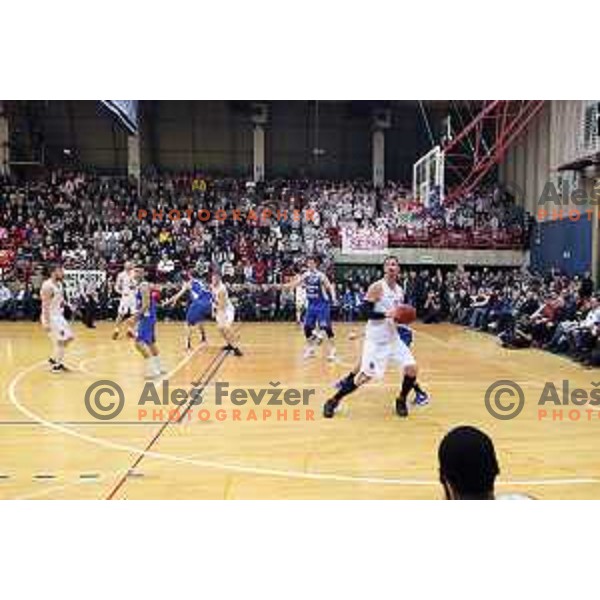 Primoz Brezec during 2. Slovenian league basketball match between Mesarija Prunk and Plama Pur in Sezana on January 20, 2018