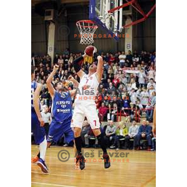 Primoz Brezec during 2. Slovenian league basketball match between Mesarija Prunk and Plama Pur in Sezana on January 20, 2018