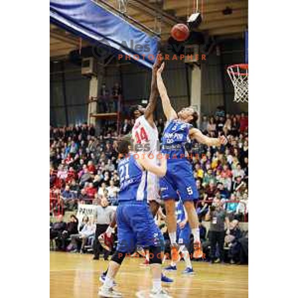 action during 2. Slovenian league basketball match between Mesarija Prunk and Plama Pur in Sezana on January 20, 2018