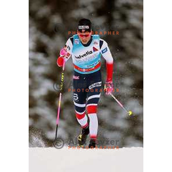 Johannes Klaebo (NOR) racing in qualifiaction of Men\'s 1.6 km Sprint Classic FIS Cross-Country World Cup in Planica, Slovenia on January 20, 2018