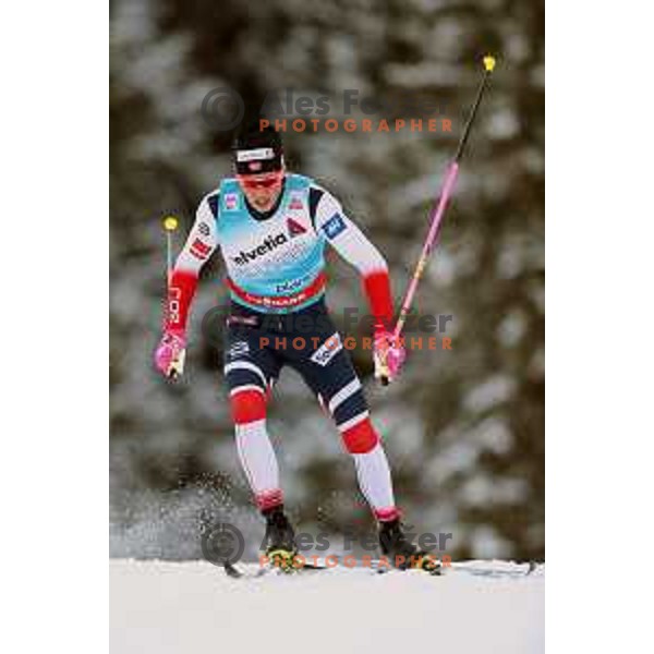 Johannes Klaebo (NOR) racing in qualifiaction of Men\'s 1.6 km Sprint Classic FIS Cross-Country World Cup in Planica, Slovenia on January 20, 2018