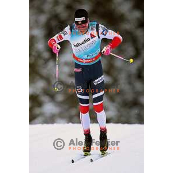 Johannes Klaebo (NOR) racing in qualifiaction of Men\'s 1.6 km Sprint Classic FIS Cross-Country World Cup in Planica, Slovenia on January 20, 2018