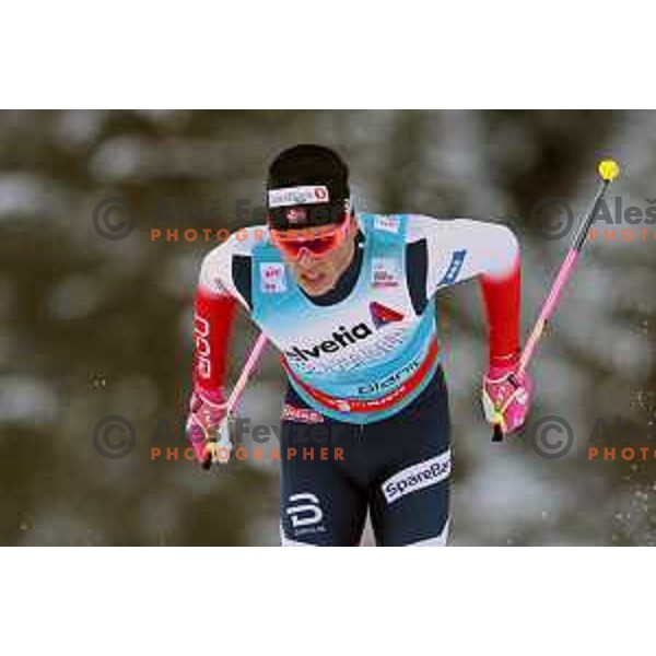 Johannes Klaebo (NOR) racing in qualifiaction of Men\'s 1.6 km Sprint Classic FIS Cross-Country World Cup in Planica, Slovenia on January 20, 2018