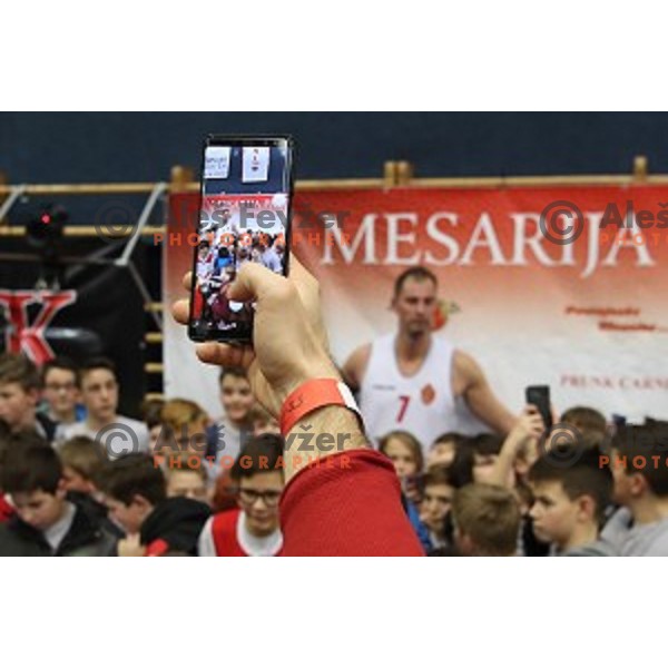 Primoz Brezec during his farewell game at 2nd League basketball match between Mesarija Prunk and Plama Pur in Sezana, Slovenia on January 20, 2018