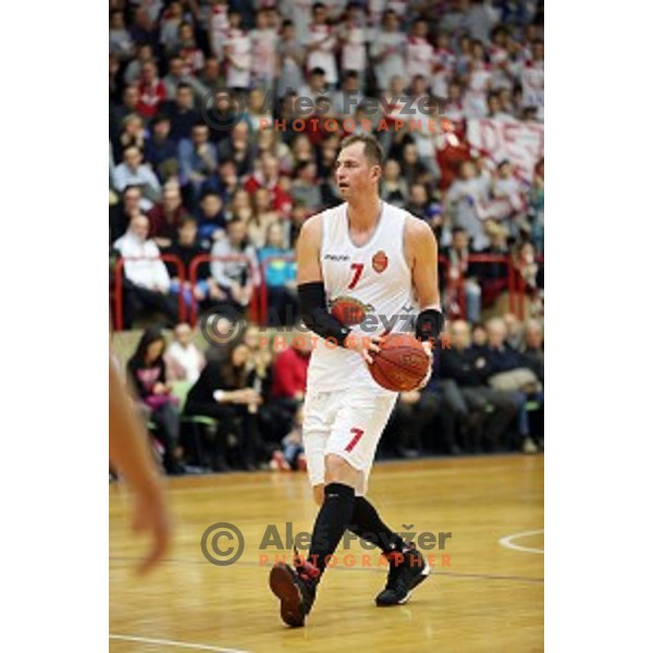 Primoz Brezec during his farewell game at 2nd League basketball match between Mesarija Prunk and Plama Pur in Sezana, Slovenia on January 20, 2018