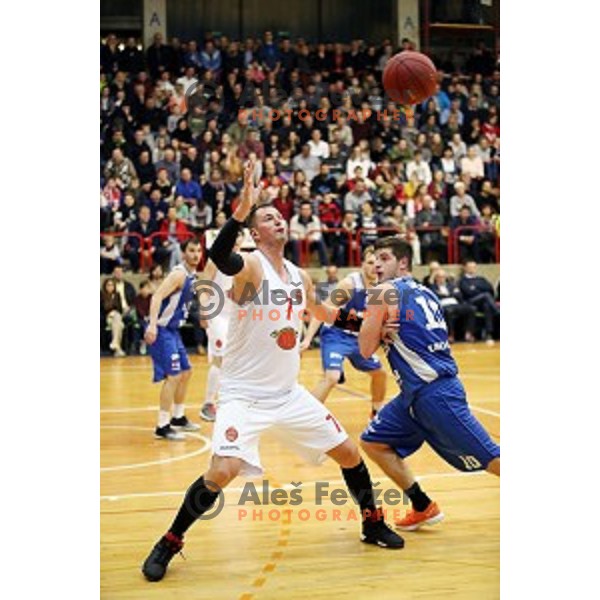 Primoz Brezec during his farewell game at 2nd League basketball match between Mesarija Prunk and Plama Pur in Sezana, Slovenia on January 20, 2018