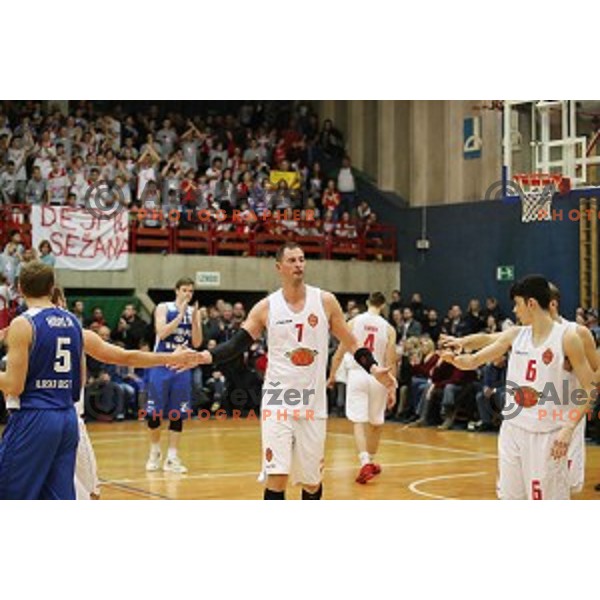 Primoz Brezec during his farewell game at 2nd League basketball match between Mesarija Prunk and Plama Pur in Sezana, Slovenia on January 20, 2018