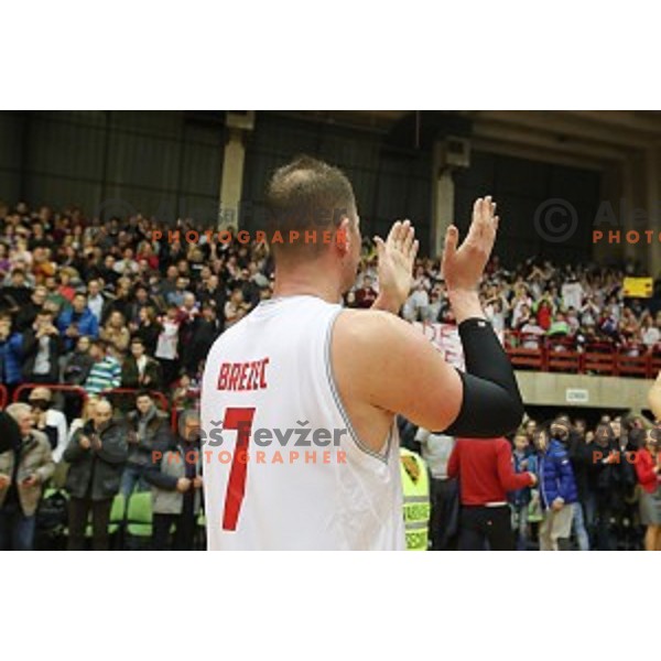 Primoz Brezec during his farewell game at 2nd League basketball match between Mesarija Prunk and Plama Pur in Sezana, Slovenia on January 20, 2018