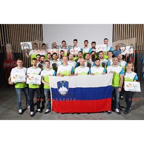 of Slovenia Ice Hockey team for the Winter Olympic games Pyeongchang 2018 at OKS presentation for sponsors at Bled, Slovenia on April 13, 2017