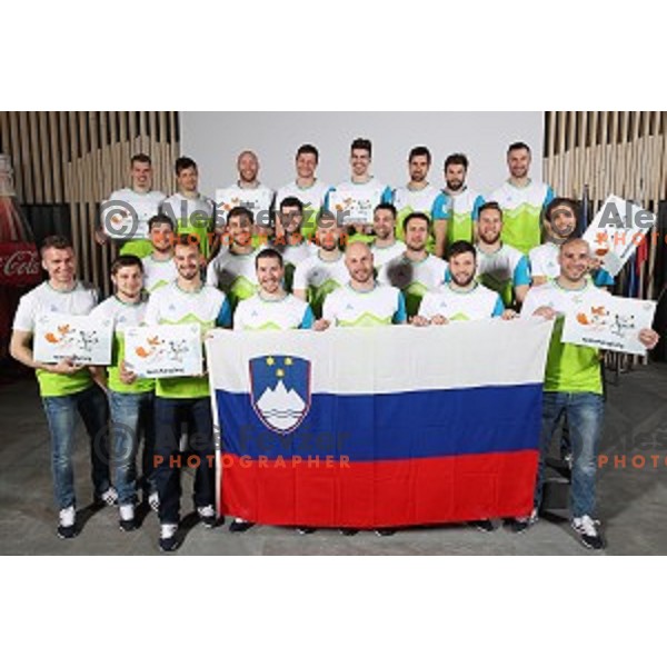 of Slovenia Ice Hockey team for the Winter Olympic games Pyeongchang 2018 at OKS presentation for sponsors at Bled, Slovenia on April 13, 2017