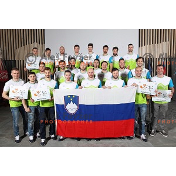 of Slovenia Ice Hockey team for the Winter Olympic games Pyeongchang 2018 at OKS presentation for sponsors at Bled, Slovenia on April 13, 2017