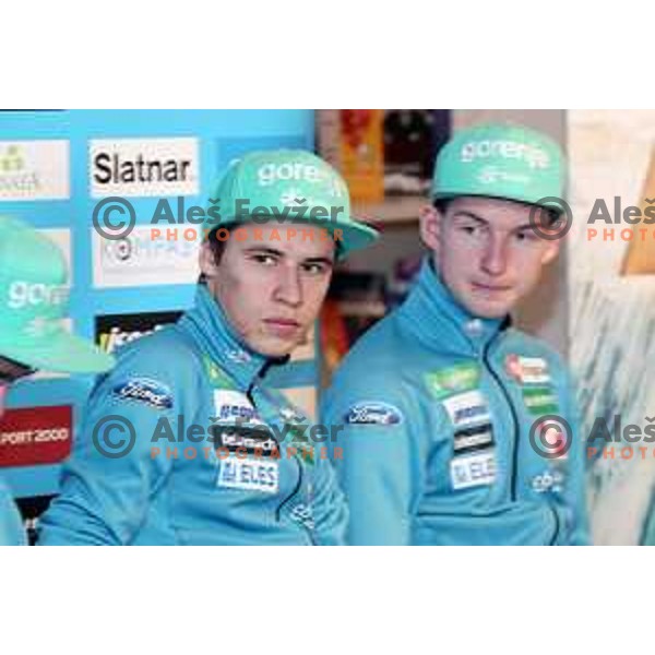 Tilen Bartol of Slovenia Nordic Ski jumping team at press conference after World Ski flying Championship in Ljubljana on January 23, 2018
