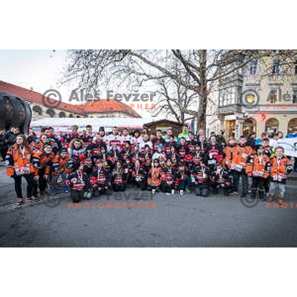 Reception of Olympic torch at Leon Stukelj\'s Square in Maribor on January 24, 2018
