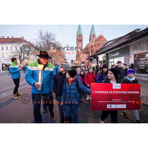 Andrej Fistravec, Mayor of Maribor at Reception of Olympic torch at Leon Stukelj\'s Square in Maribor on January 24, 2018