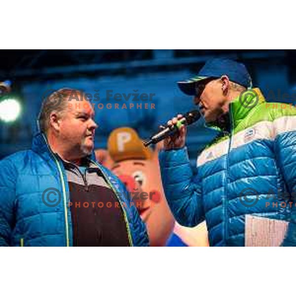 Reception of Olympic torch at Leon Stukelj\'s Square in Maribor on January 24, 2018