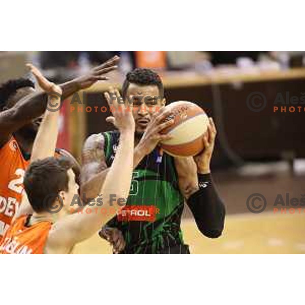 Devin Oliver of Petrol Olimpija in action during ABA league basketball match between Petrol Olimpija and Cedevita in Tivoli Hall, Ljubljana on January 27, 2018