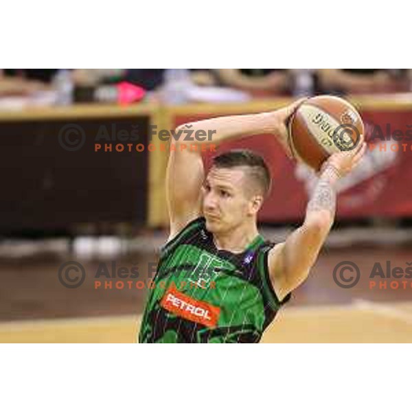 Gregor Hrovat of Petrol Olimpija in action during ABA league basketball match between Petrol Olimpija and Cedevita in Tivoli Hall, Ljubljana on January 27, 2018