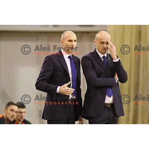 Jure Zdovc, head coach of Cedevita in action during ABA league basketball match between Petrol Olimpija and Cedevita in Tivoli Hall, Ljubljana on January 27, 2018