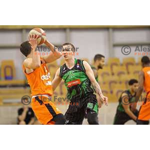 Gregor Hrovat of Petrol Olimpija in action during ABA league basketball match between Petrol Olimpija and Cedevita in Tivoli Hall, Ljubljana on January 27, 2018
