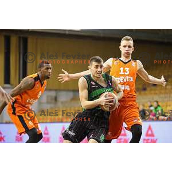 Roko Badzim of Petrol Olimpija in action during ABA league basketball match between Petrol Olimpija and Cedevita in Tivoli Hall, Ljubljana on January 27, 2018