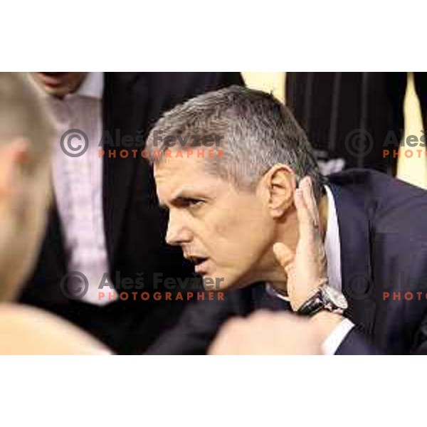 Zoran Martic, head caoch of Petrol Olimpija in action during ABA league basketball match between Petrol Olimpija and Cedevita in Tivoli Hall, Ljubljana on January 27, 2018