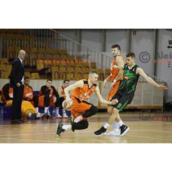 Roko Badzim of Petrol Olimpija in action during ABA league basketball match between Petrol Olimpija and Cedevita in Tivoli Hall, Ljubljana on January 27, 2018
