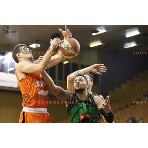 Devin Oliver of Petrol Olimpija in action during ABA league basketball match between Petrol Olimpija and Cedevita in Tivoli Hall, Ljubljana on January 27, 2018