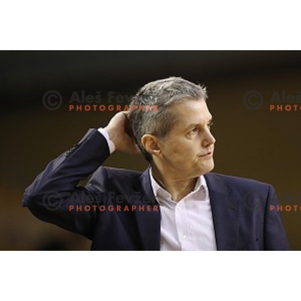 Zoran Martic, head caoch of Petrol Olimpija in action during ABA league basketball match between Petrol Olimpija and Cedevita in Tivoli Hall, Ljubljana on January 27, 2018