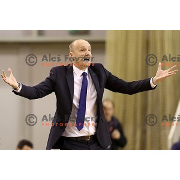 Jure Zdovc, head coach of Cedevita in action during ABA league basketball match between Petrol Olimpija and Cedevita in Tivoli Hall, Ljubljana on January 27, 2018