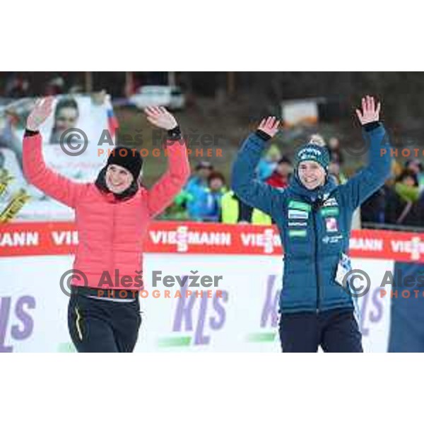 Eva Logar and Katja Pozun finished her ski jumping carrier at FIS Ski jumping World Cup Ladies in Ljubno, Slovenia on January 28,2018