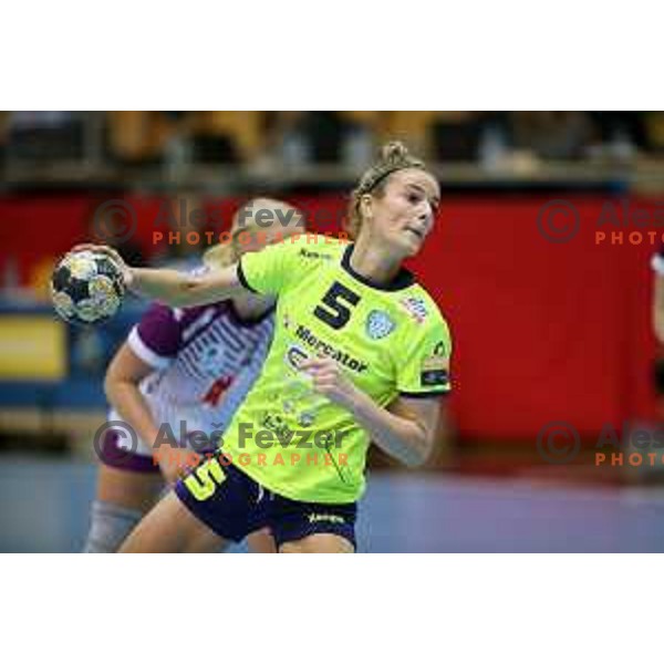 Aneta Benko in action during Women\'s EHF Champions League match between Krim Mercator (SLO) and Midtjylland (DEN) in Kodeljevo Hall, Ljubljana on January 28, 2018