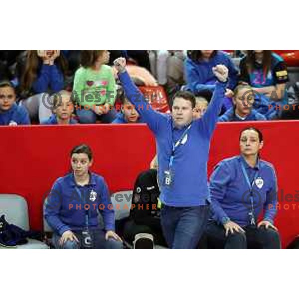 action during Women\'s EHF Champions League match between Krim Mercator (SLO) and Midtjylland (DEN) in Kodeljevo Hall, Ljubljana on January 28, 2018